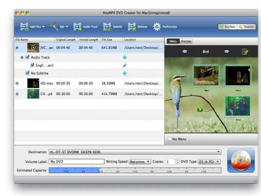 AnyMP4 DVD Creator Screenshot 1