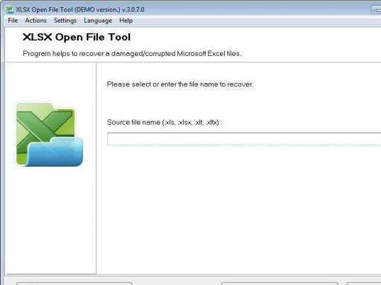 XLSX Open File Tool Screenshot 1