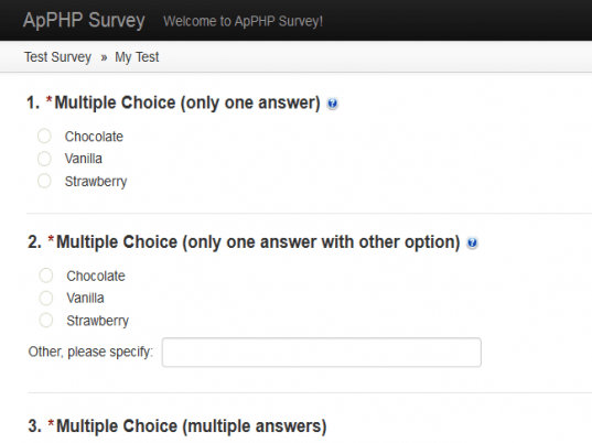 ApPHP Survey Screenshot 1