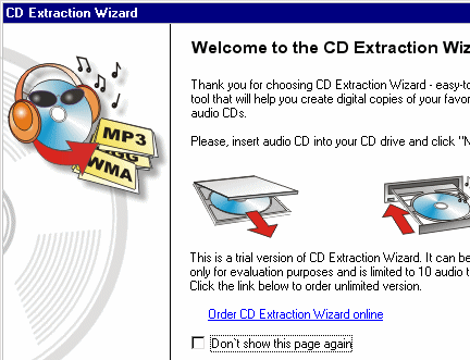 CD Extraction Wizard Screenshot 1