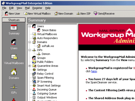 WorkgroupMail Mail Server Screenshot 1