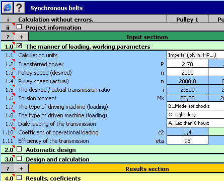 MITCalc - Timing Belts Calculation Screenshot 1