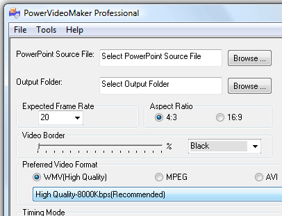 PowerVideoMaker for PowerPoint 2000 Screenshot 1