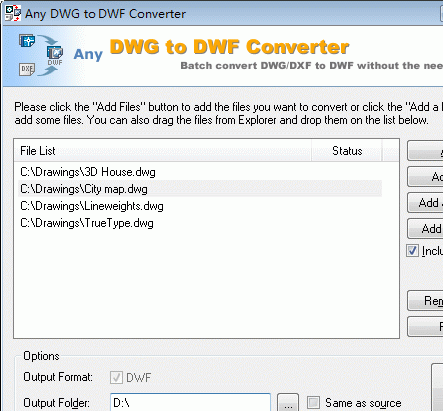 DWG to DWF Convert Screenshot 1