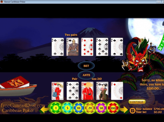 Banzai Caribbean Poker Screenshot 1