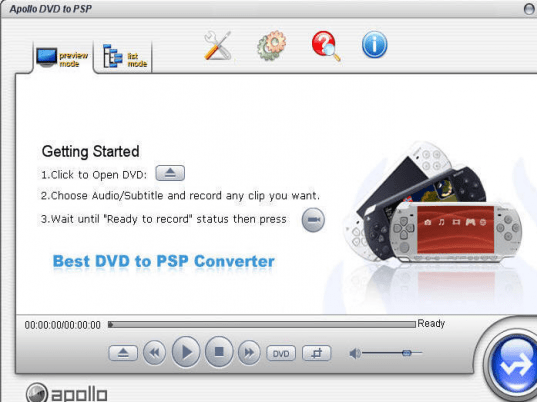 Apollo DVD to PSP Screenshot 1