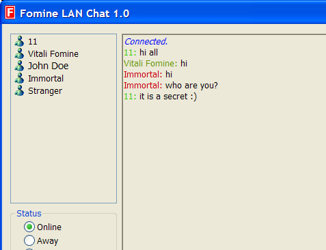 Fomine LAN Chat Screenshot 1