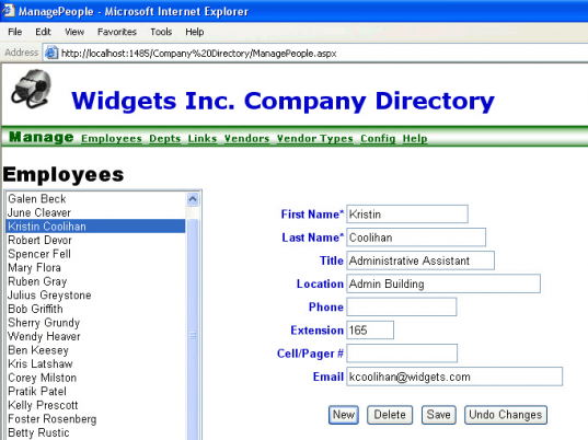Company Directory Screenshot 1