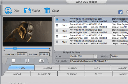 WinX DVD Ripper Screenshot 1