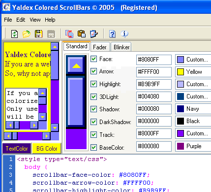 Yaldex Colored ScrollBars 1.9 Screenshot 1