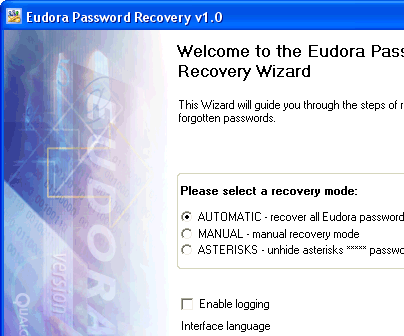 Eudora Password Recovery Screenshot 1