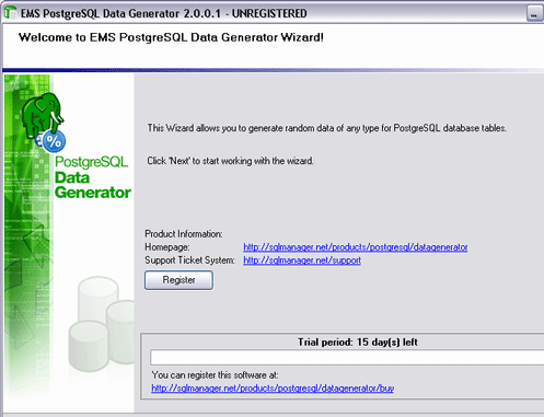 EMS Data Generator 2005 for PostgreSQL Screenshot 1