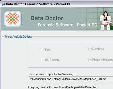 PDA Forensic Program Screenshot 1