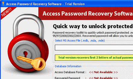 Access Database Password Recovery Screenshot 1
