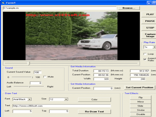 X360 Video Player ActiveX OCX Screenshot 1