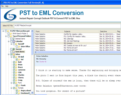 Convert PST to EML Screenshot 1