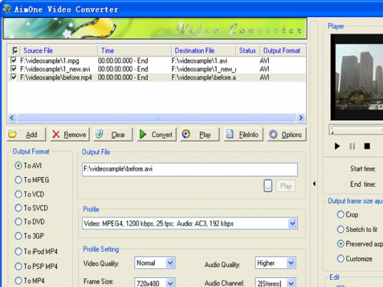 AimOne MTS Converter Screenshot 1