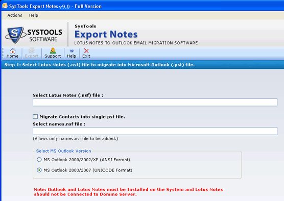 Export Notes Program Screenshot 1