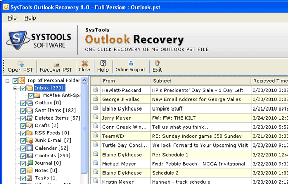 Repair Outlook Files Screenshot 1