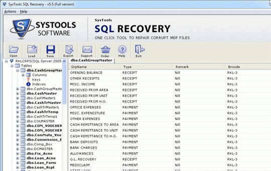 MDF Database Recovery Screenshot 1