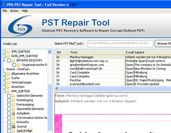 PST Recovery Software Screenshot 1