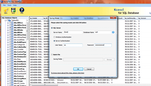 SQL Database Repair Screenshot 1