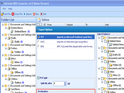 Convert Outlook Express to Outlook 2010 Screenshot 1