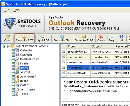 Email Recovery PST Screenshot 1
