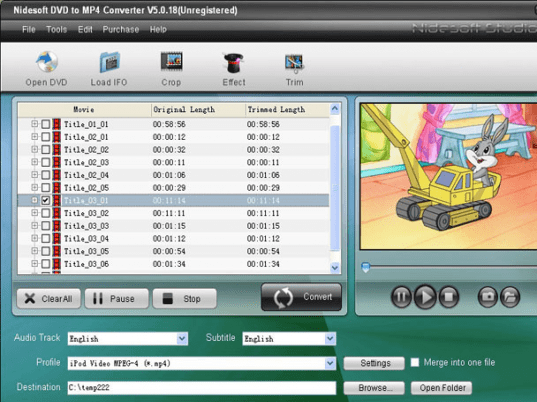 Nidesoft DVD to MP4 Converter Screenshot 1