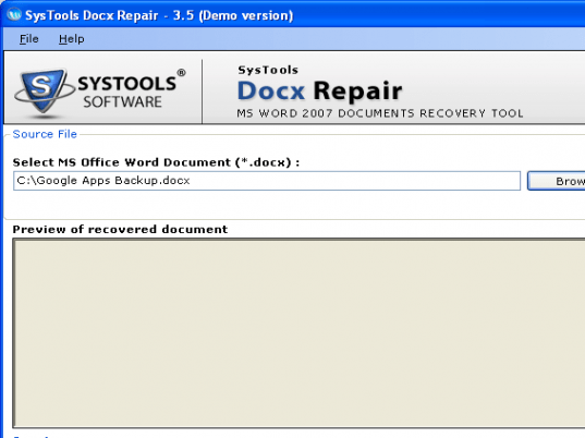 Remove Virus from Docx File Screenshot 1
