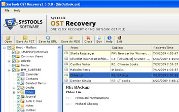 MS Outlook OST File Conversion Screenshot 1