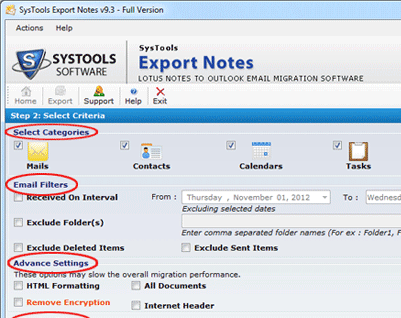 Lotus Notes Export Database Screenshot 1