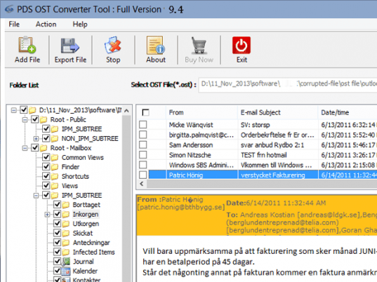 Convert OST to PST Freeware Screenshot 1