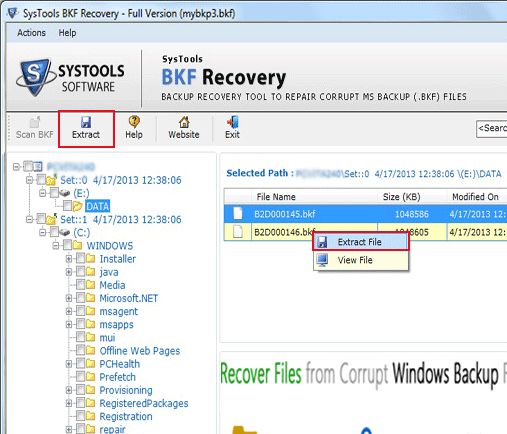 Restore Corrupt Backup File Screenshot 1