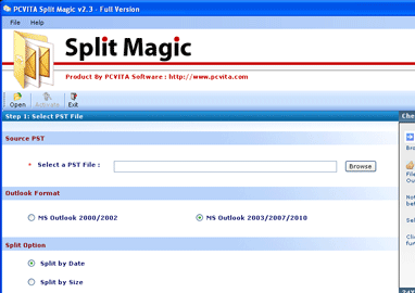 Split Outlook PST Files Screenshot 1