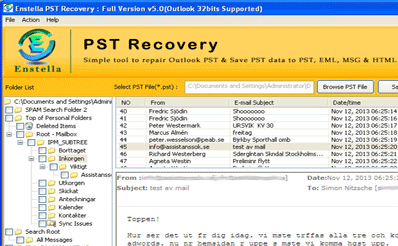 Outlook Repair Software Screenshot 1