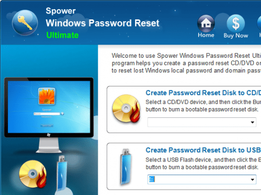 Spower Windows Password Reset Ultimate Screenshot 1