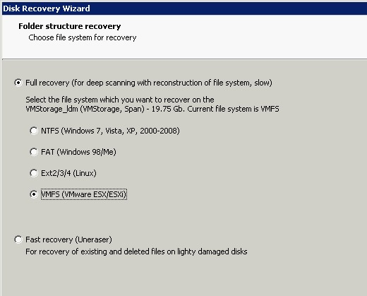 DiskInternals VMFS Recovery Screenshot 1