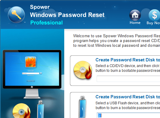 Spower Windows Password Reset Screenshot 1