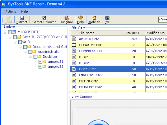 BKF Repair Tool Software Screenshot 1