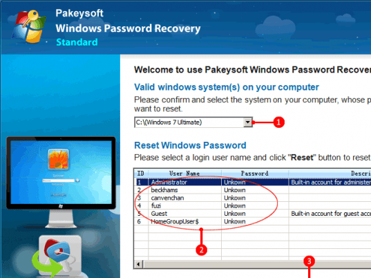 Forgot Windows 7 Password Screenshot 1