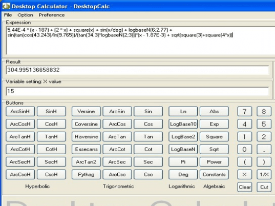 Desktop calculator - DesktopCalc Screenshot 1