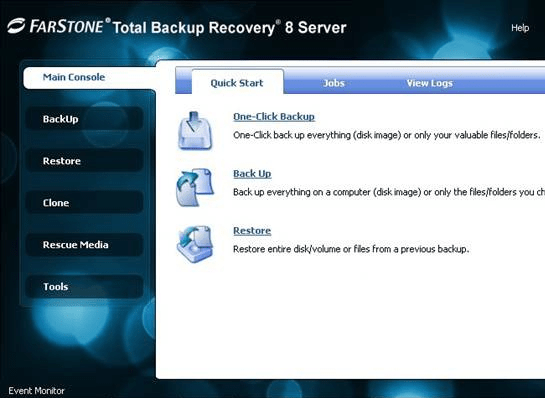 FarStone TotalBackup Server Screenshot 1
