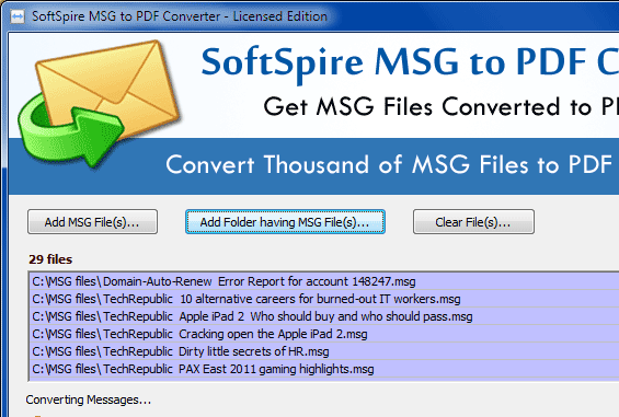 Save MSG as PDF Screenshot 1