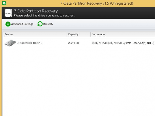 7-Data Partition Recovery Screenshot 1