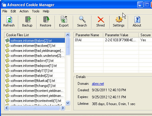 Advanced Cookie Manager Screenshot 1