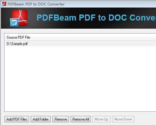 PDFBeam PDF to DOC Converter Screenshot 1