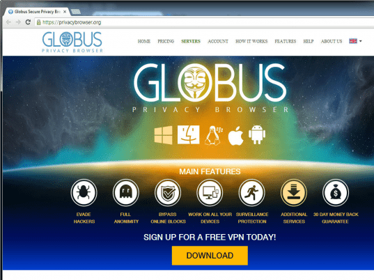 Globus VPN Browser Screenshot 1