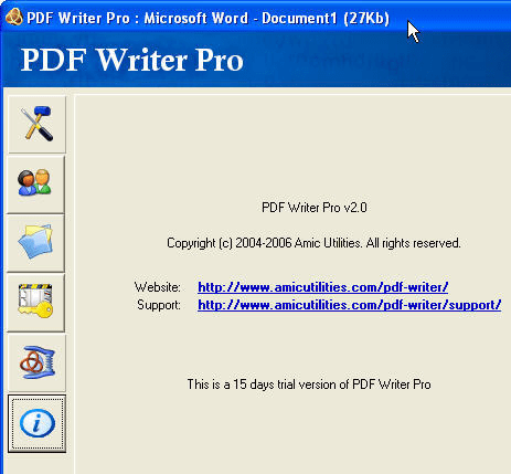 PDF Writer Screenshot 1