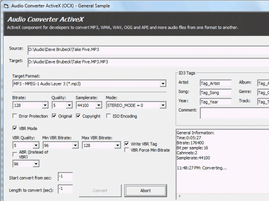 Audio Converter ActiveX Screenshot 1